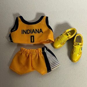 Indiana Pacers 0 Jersey Sneakers 3 Piece Outfit For Labubu Basketball Yellow